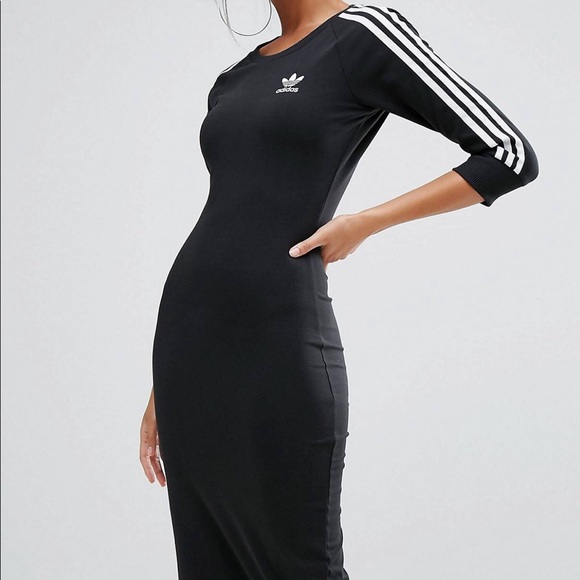 adidas three stripe midi dress